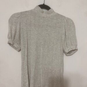 Banana Republic Gray Puff Sleeve Blouse